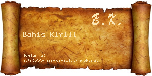 Bahis Kirill névjegykártya